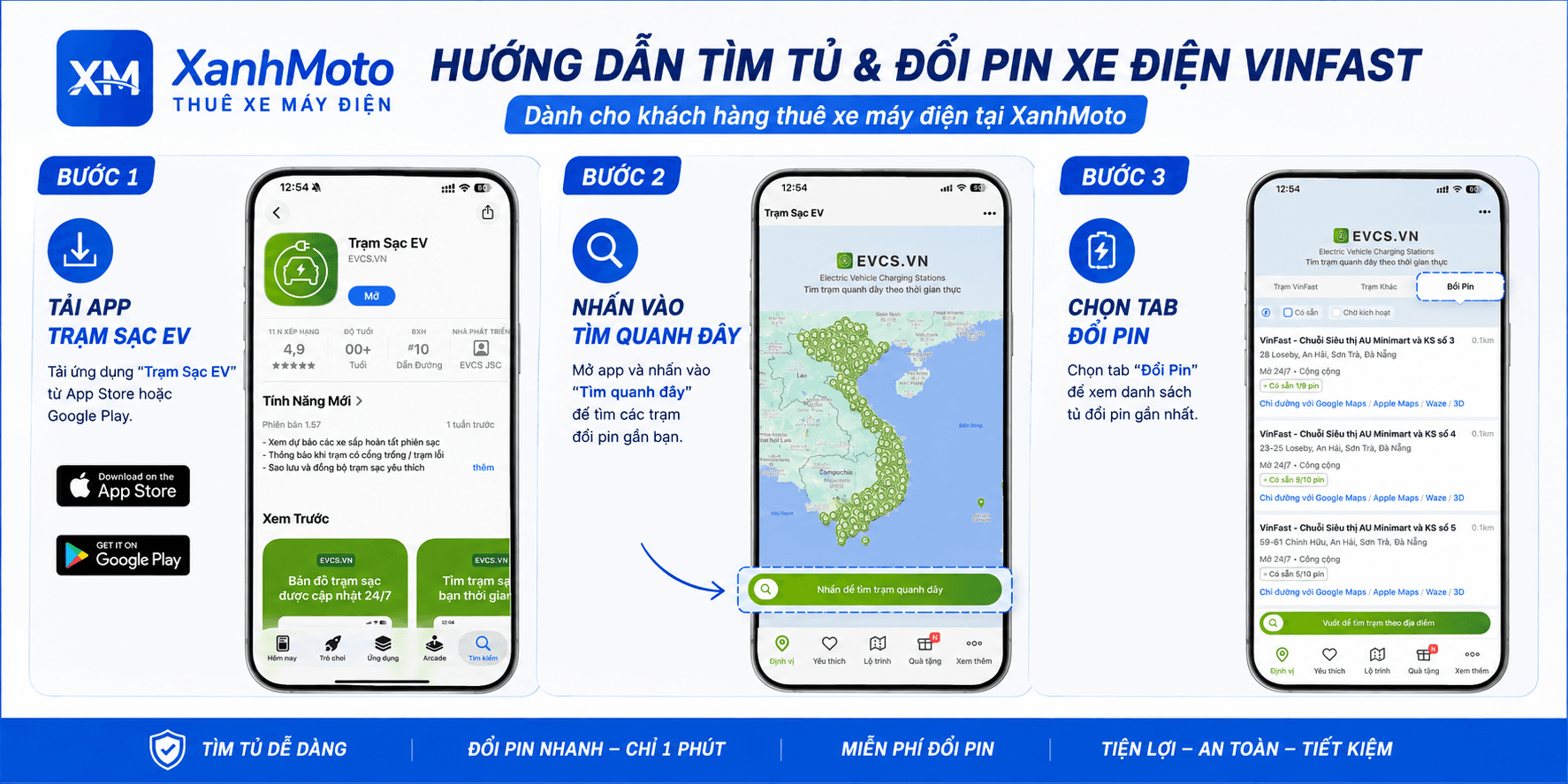 3 Bước Tìm Trạm Đổi Pin VinFast Gần Nhất Bằng App Trạm Sạc EV