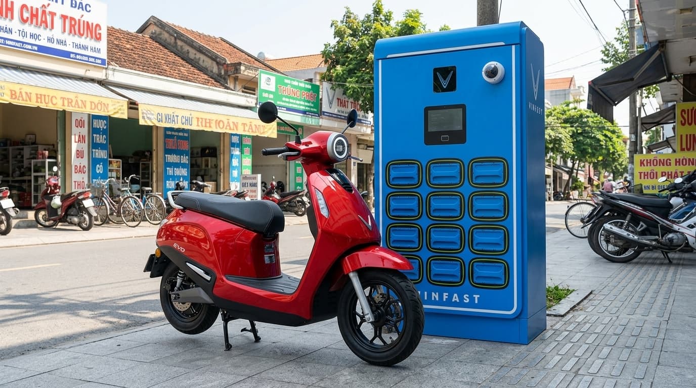 Tủ đổi pin xe máy điện VinFast V-GREEN tại Đà Nẵng