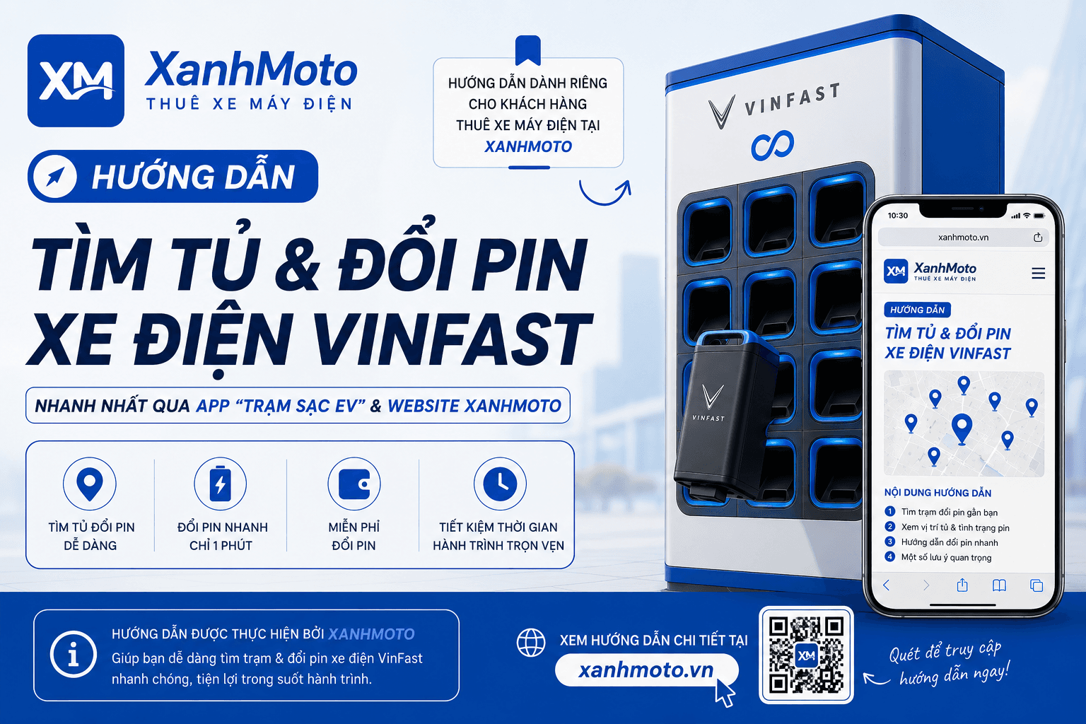 3 Bước Tìm Tủ Đổi Pin VinFast Gần Nhất Bằng App Trạm Sạc EV